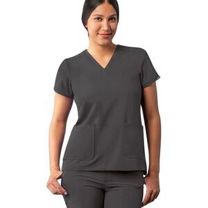 Adar Women's Modern V-Neck Scrub Top Addition Collection XXS